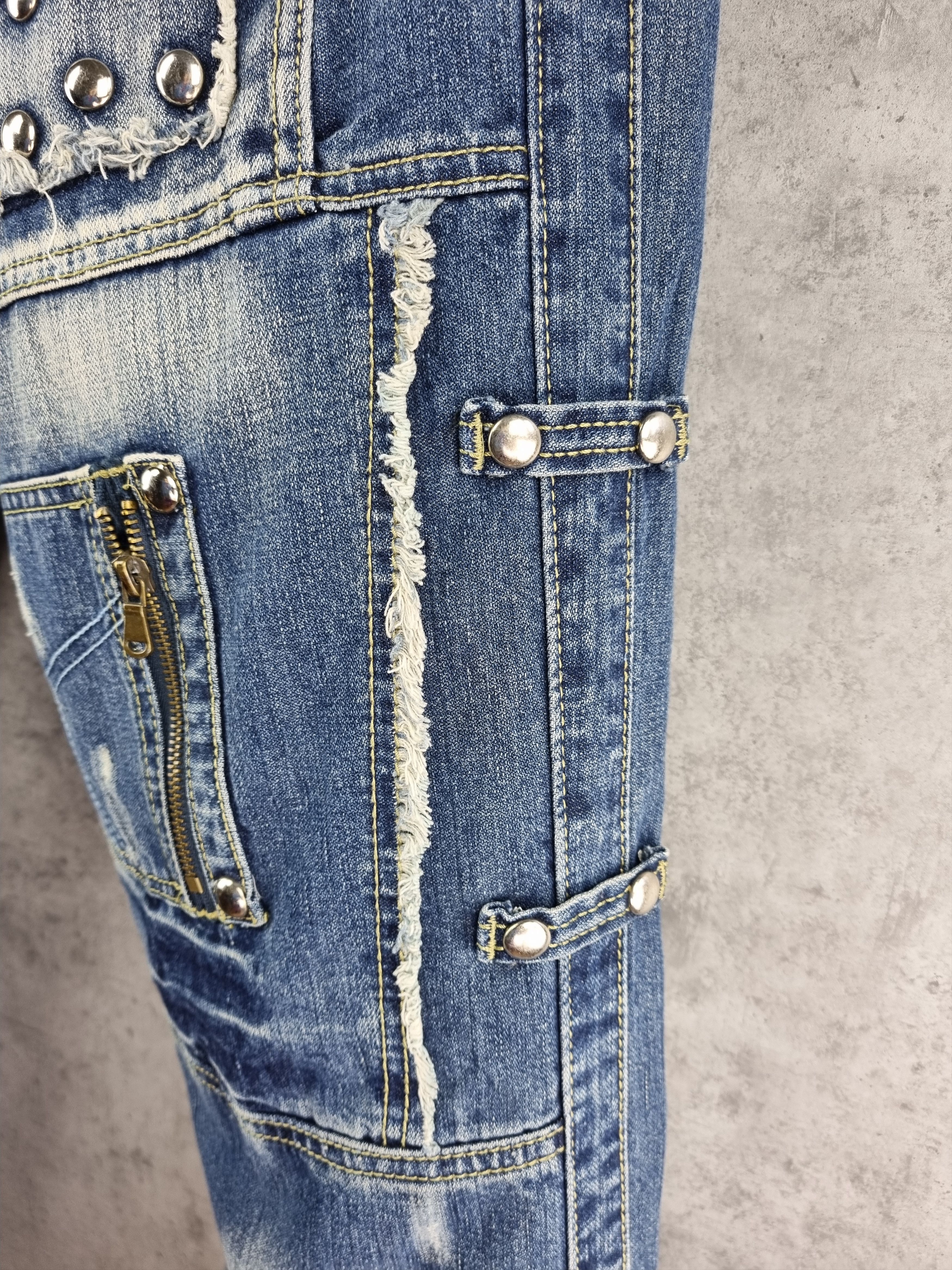 Japanese Brand × Seditionaries Rare Patchwork Flared Ripped Punk Jeans VIVIENNE Style Size US 34 / EU 50 - 6 Thumbnail