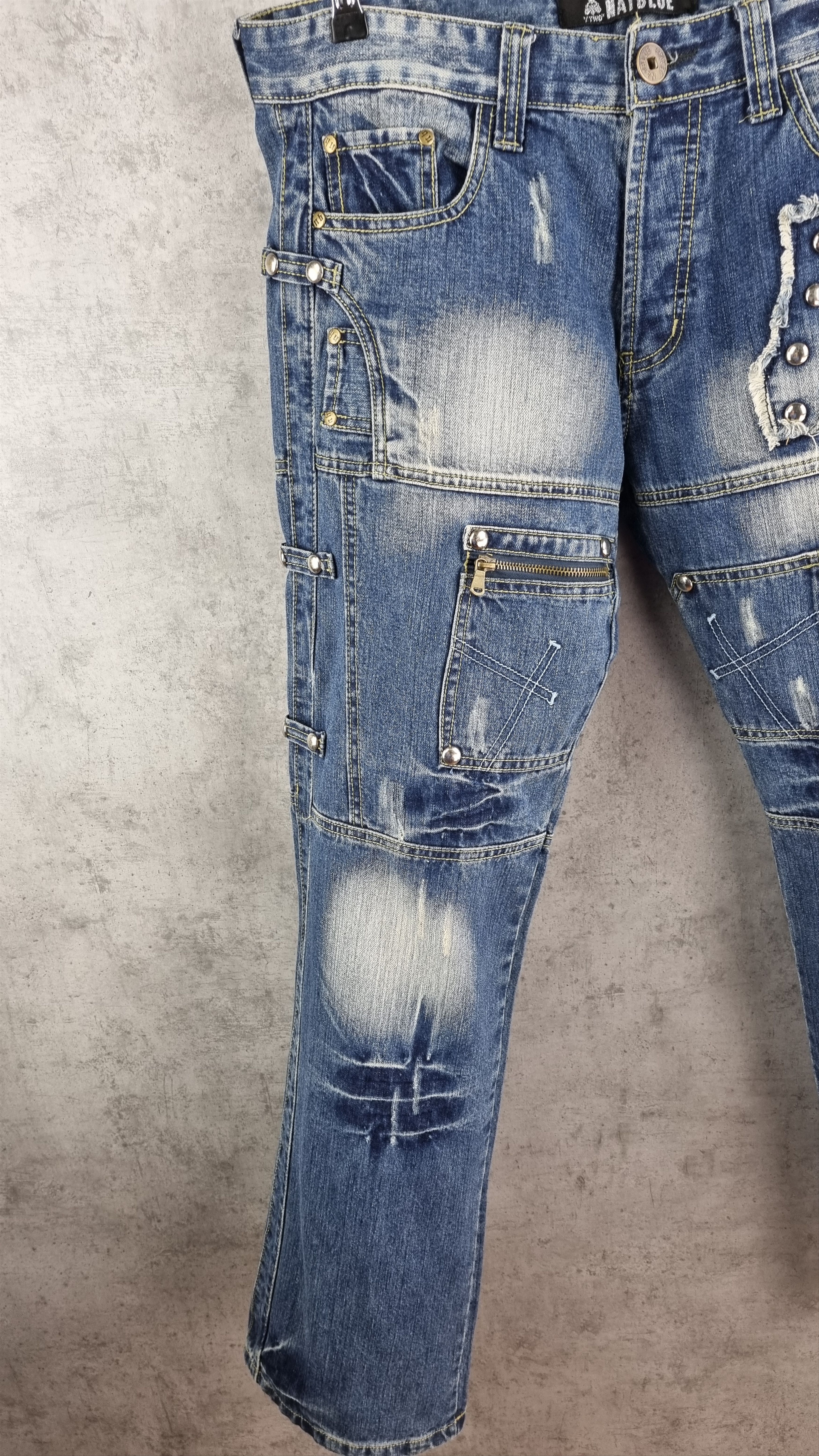 Japanese Brand × Seditionaries Rare Patchwork Flared Ripped Punk Jeans VIVIENNE Style Size US 34 / EU 50 - 5 Thumbnail