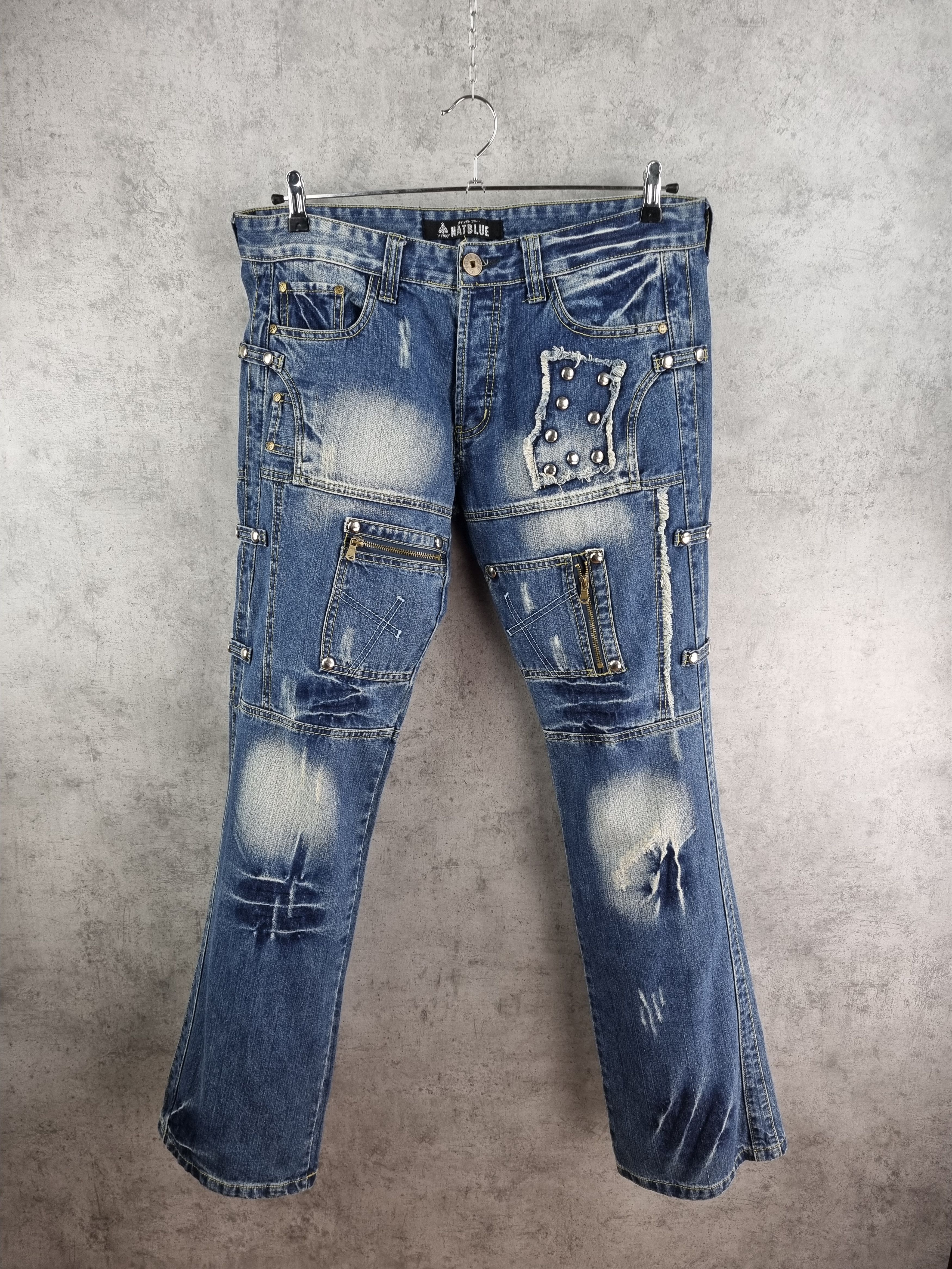 Japanese Brand × Seditionaries Rare Patchwork Flared Ripped Punk Jeans VIVIENNE Style Size US 34 / EU 50 - 1 Thumbnail
