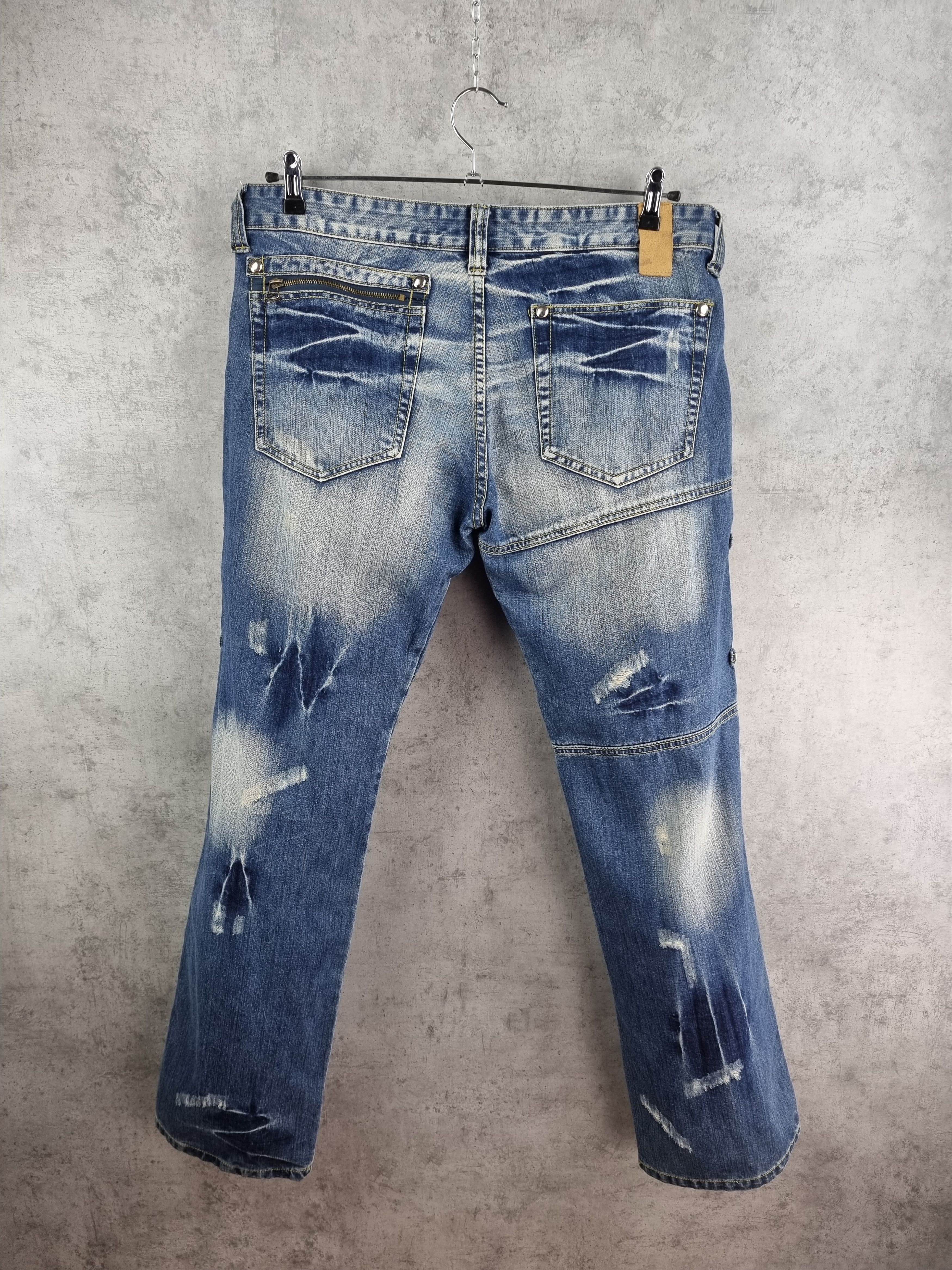 Japanese Brand × Seditionaries Rare Patchwork Flared Ripped Punk Jeans VIVIENNE Style Size US 34 / EU 50 - 3 Thumbnail