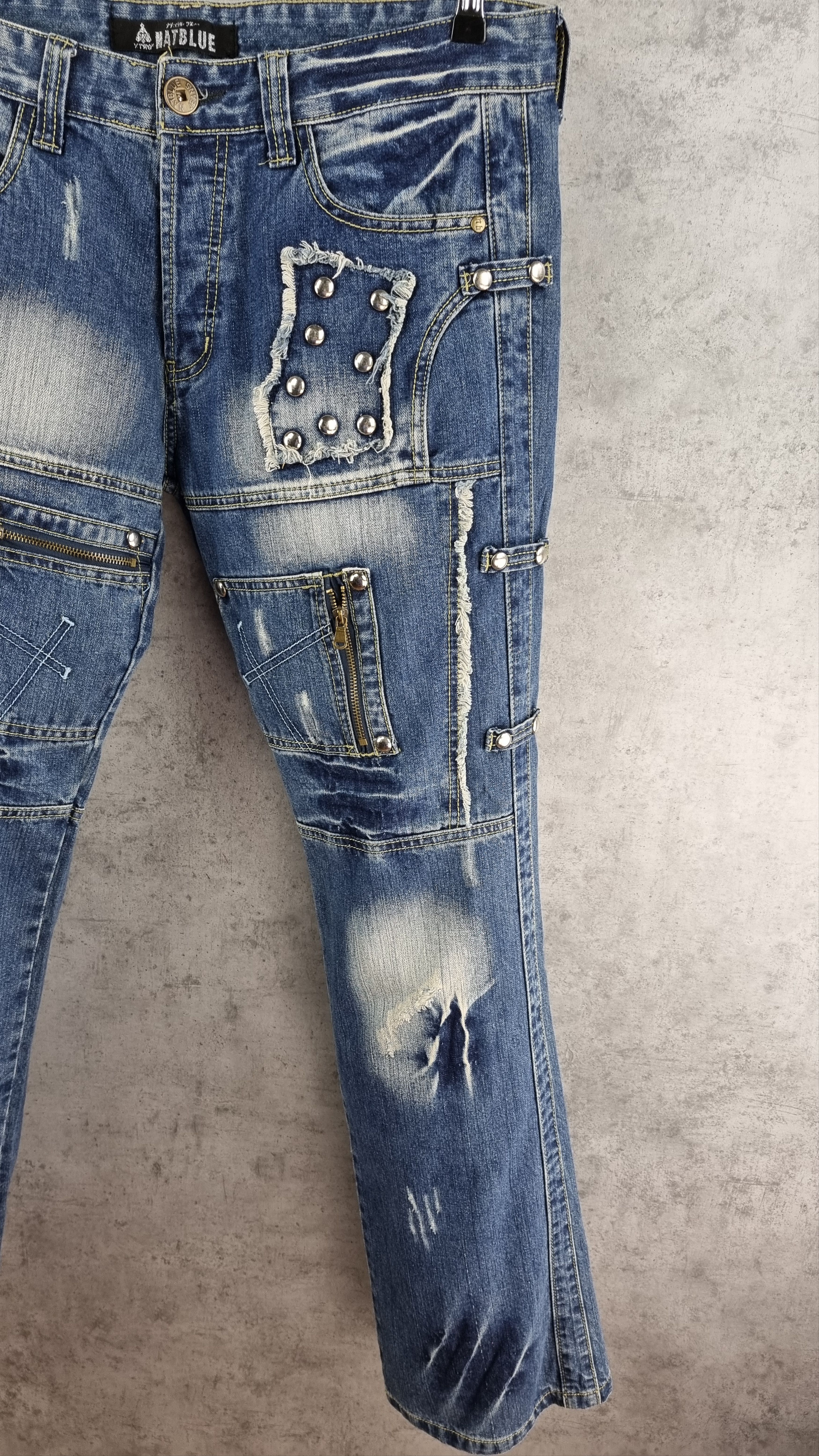 Japanese Brand × Seditionaries Rare Patchwork Flared Ripped Punk Jeans VIVIENNE Style Size US 34 / EU 50 - 4 Thumbnail
