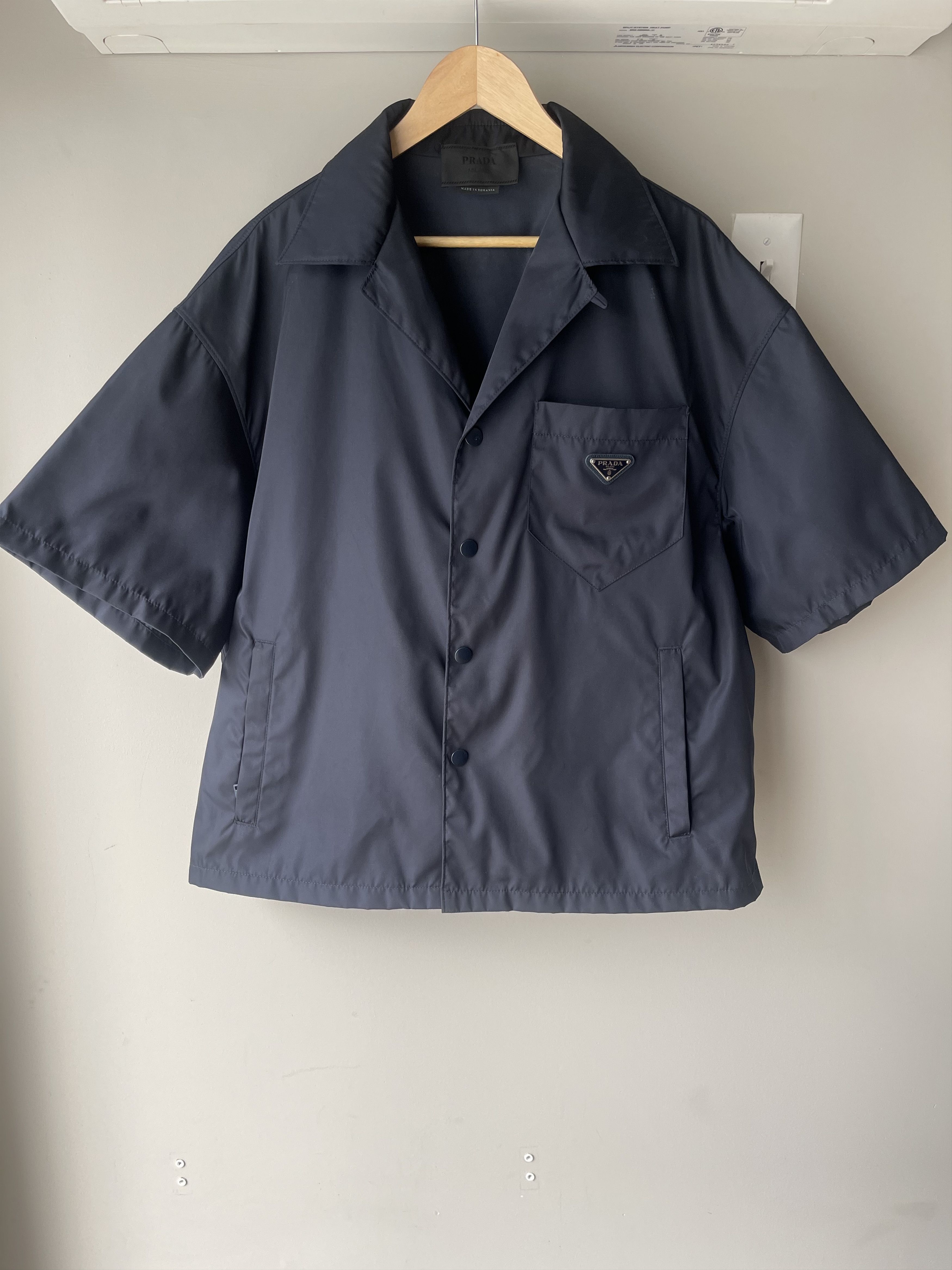 Prada PRADA RE-NYLON SHORT SLEEVED SHIRT - NAVY XL 56 | Grailed
