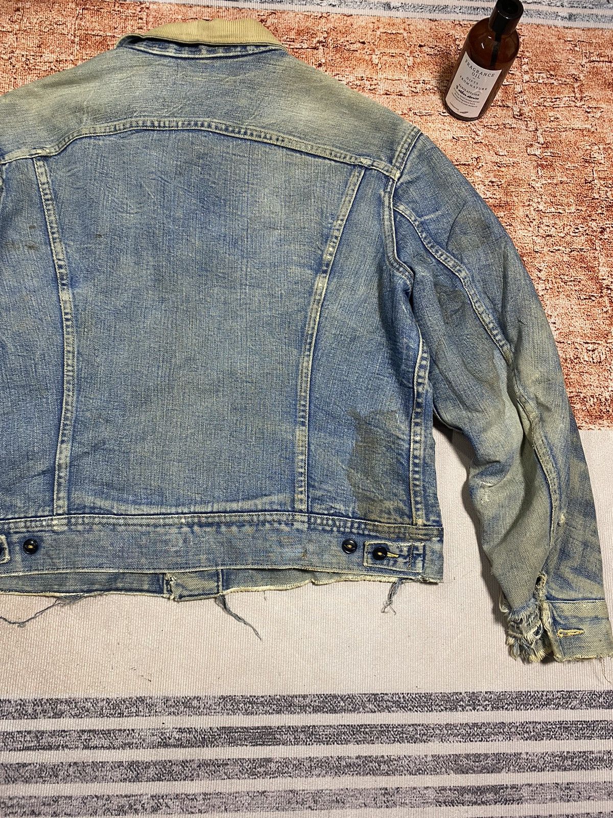 Lee (I) 1960s STORM RIDER LEE DENIM JACKET LINED FLEECE Size US L / EU 52-54 / 3 - 6 Thumbnail
