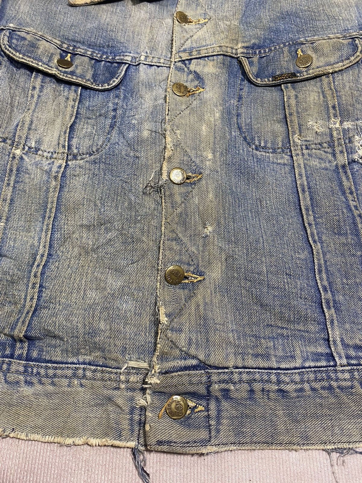 Lee (I) 1960s STORM RIDER LEE DENIM JACKET LINED FLEECE Size US L / EU 52-54 / 3 - 4 Thumbnail