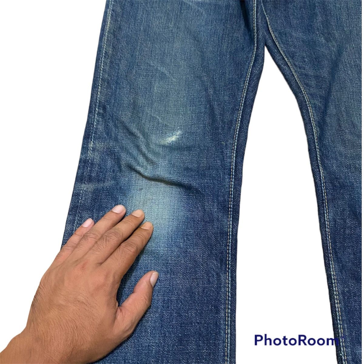 If Six Was Nine Steals🔥 Vintage Japanese Skulls Ripped Flare Denim Jeans Size US 31 - 6 Thumbnail