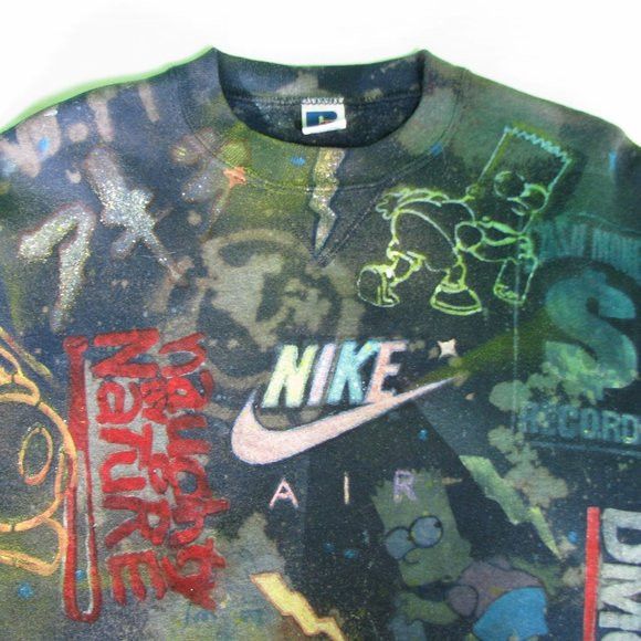 Hanes Vintage Hand Painted Nike Doom Akira Crewneck Size US L / EU 52-54 / 3 - 2 Thumbnail