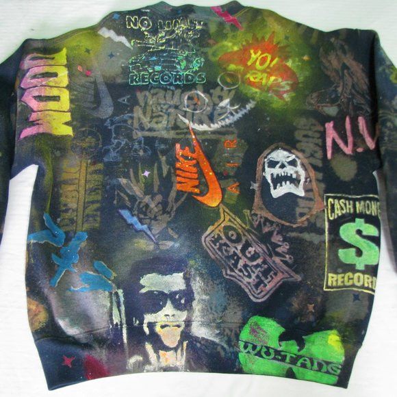 Hanes Vintage Hand Painted Nike Doom Akira Crewneck Size US L / EU 52-54 / 3 - 5 Thumbnail