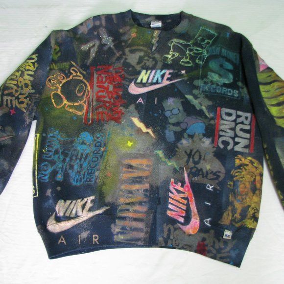 Hanes Vintage Hand Painted Nike Doom Akira Crewneck Size US L / EU 52-54 / 3 - 1 Thumbnail