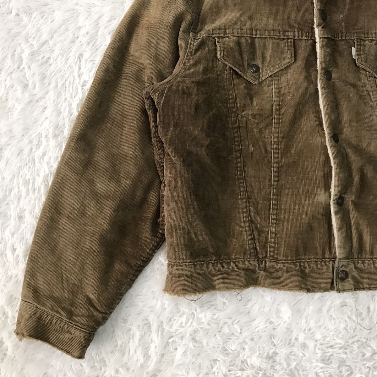 Levi's Steals Vtg Levis Corduroy Sherpa Trucker Jacket Button No52 Size US L / EU 52-54 / 3 - 4 Thumbnail