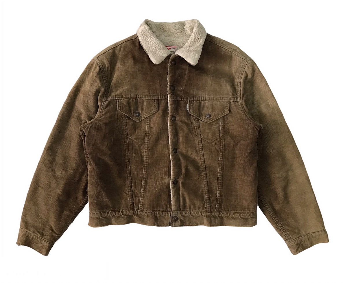 Levi's Steals Vtg Levis Corduroy Sherpa Trucker Jacket Button No52 Size US L / EU 52-54 / 3 - 2 Thumbnail