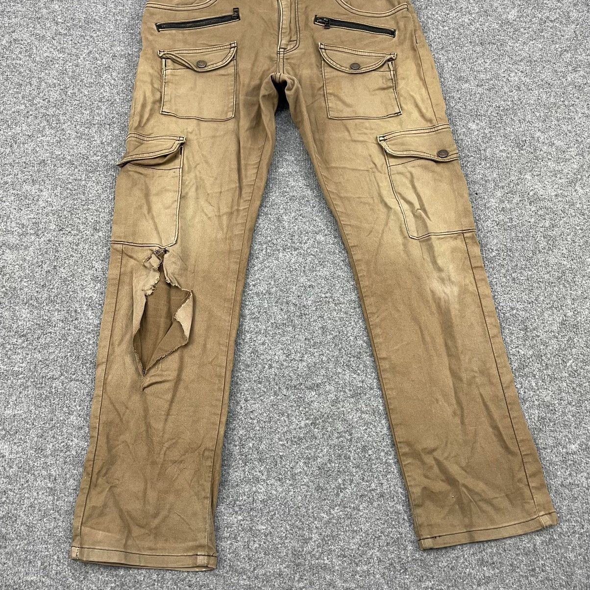 Lee × Vintage Vintage Distressed Lee Rider Cargo Bush Pants Zipper Brown Size US 32 / EU 48 - 2 Thumbnail