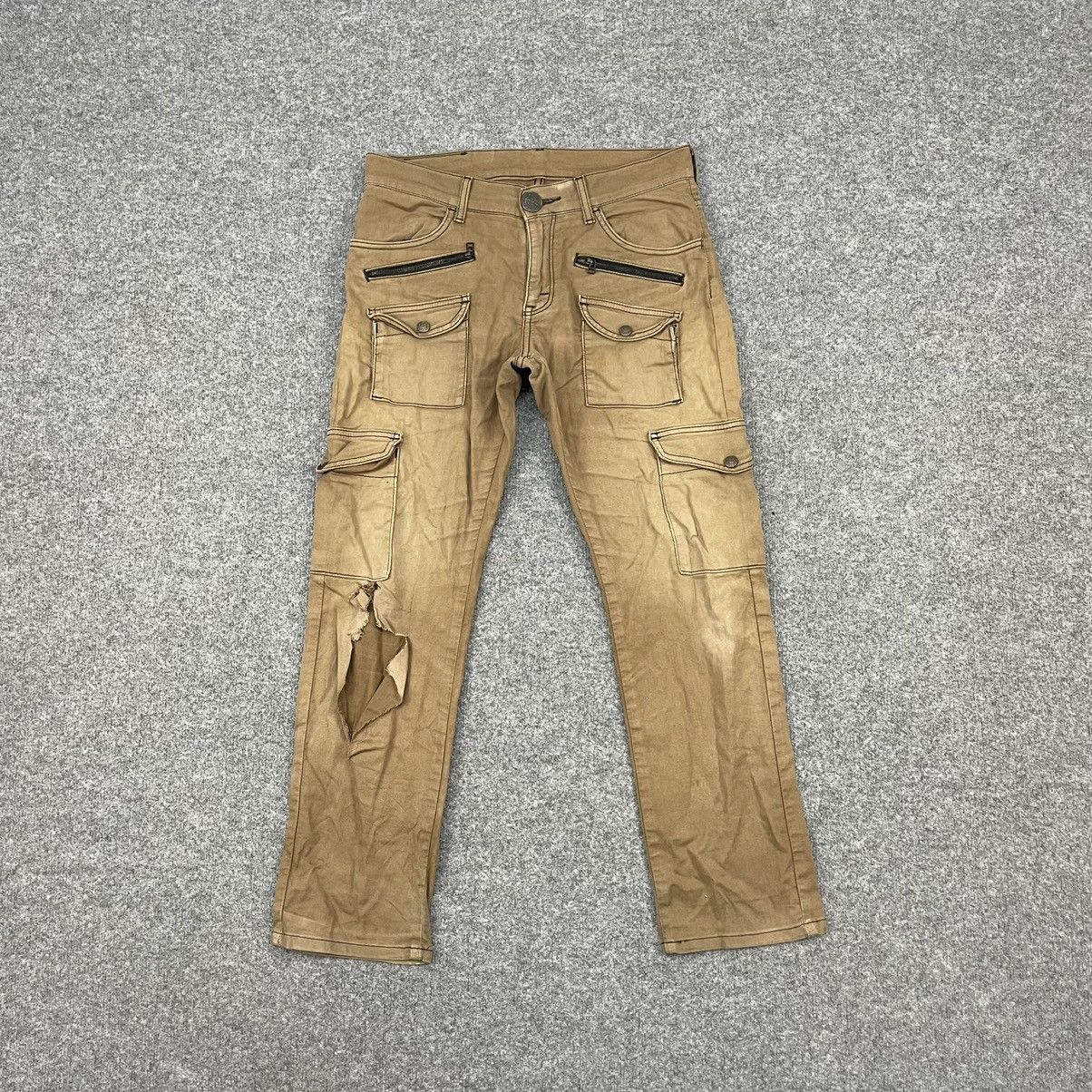 Lee × Vintage Vintage Distressed Lee Rider Cargo Bush Pants Zipper Brown Size US 32 / EU 48 - 1 Thumbnail