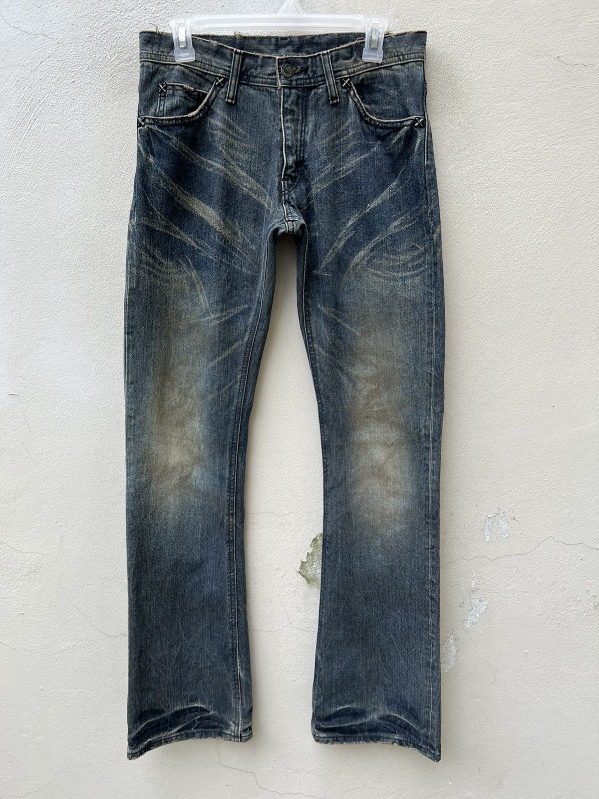 Japanese Brand × Lee × Vintage Vintage Lee X Japan Mud Wash Denim Flare Jeans Size US 29 - 6 Thumbnail