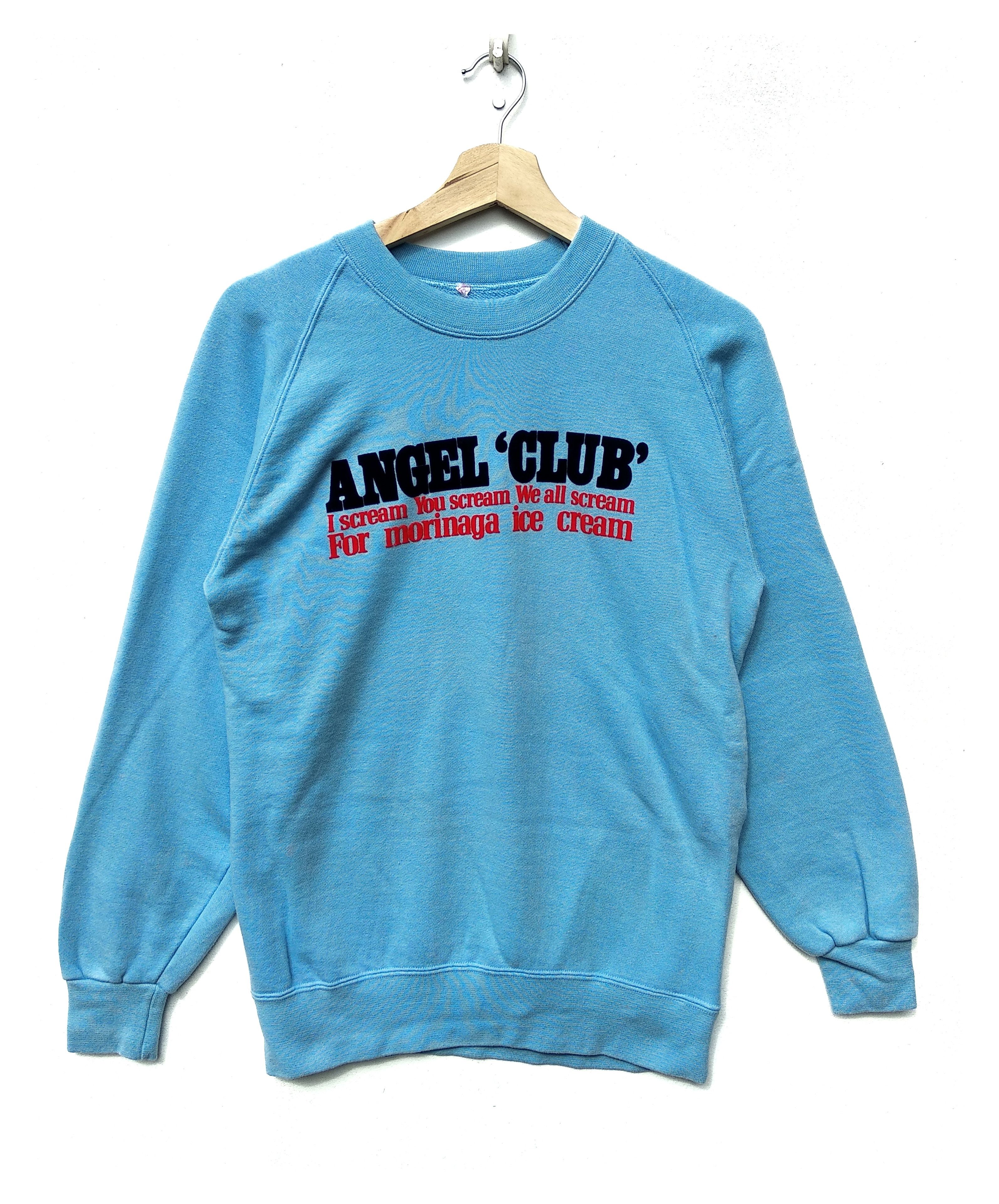 Vintage Vintage Angel Club Sweatshirt Print Spell Out/Blue Colour Size US S / EU 44-46 / 1 - 1 Thumbnail