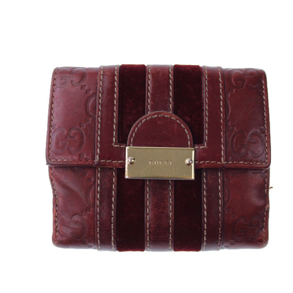 Gucci Gucci Red Monogram Wallet Size ONE SIZE - 1 Thumbnail