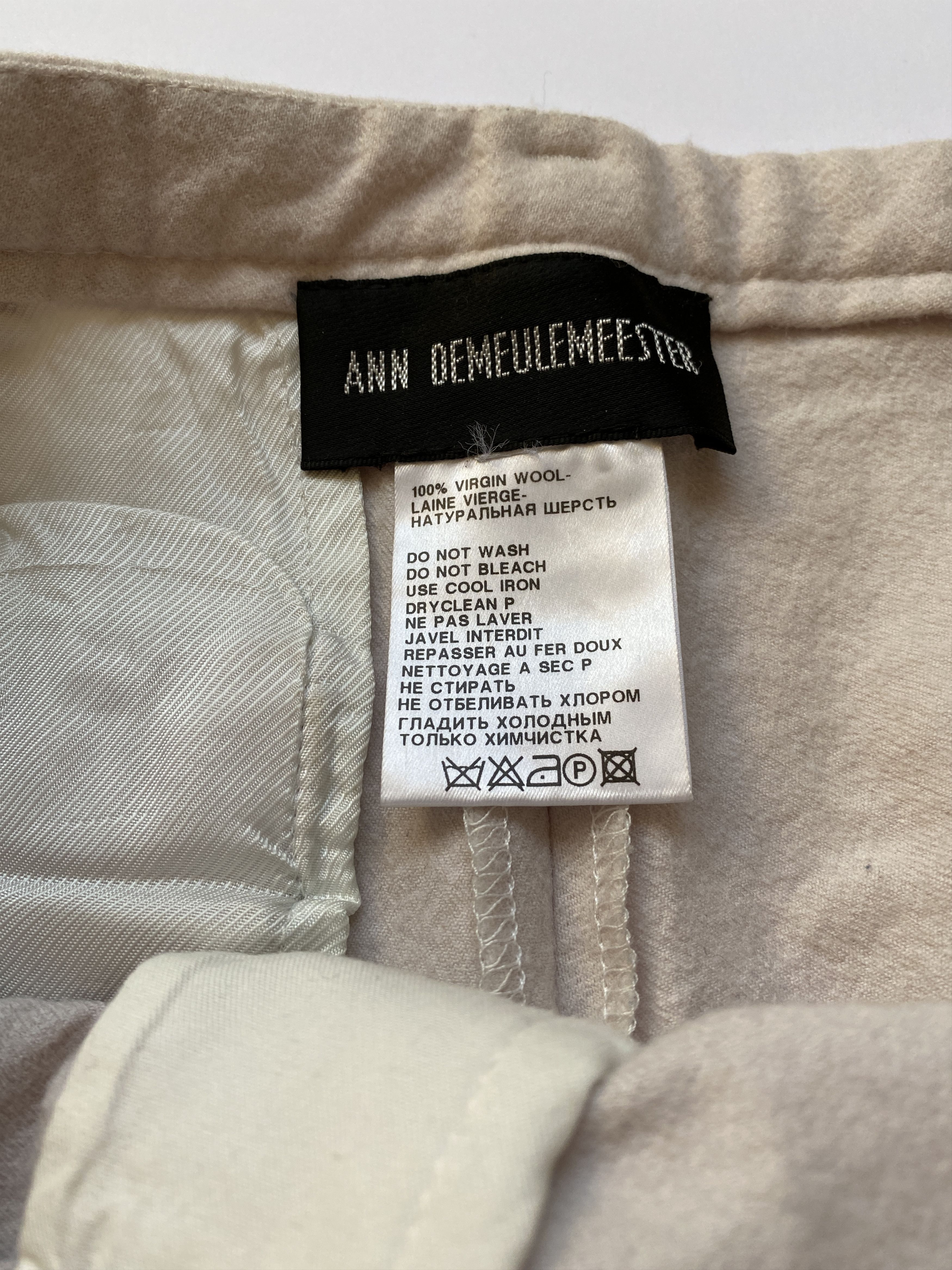 Ann Demeulemeester ⚡️QUICK SALE⚡️Ann Demeulemeester Beige Wool Trousers Pants Size US 32 / EU 48 - 3 Thumbnail