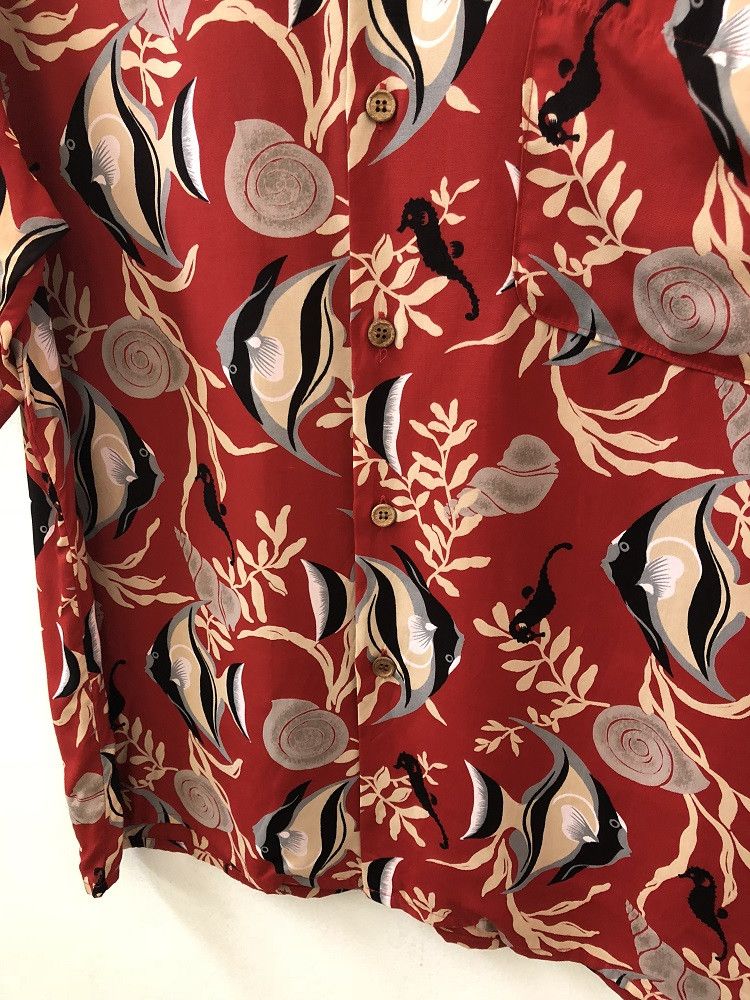 Japanese Brand Surplus Sports Wear Sanforized Seahorse Rayon Hawaii Shirt Size US L / EU 52-54 / 3 - 4 Thumbnail