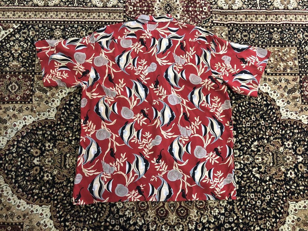 Japanese Brand Surplus Sports Wear Sanforized Seahorse Rayon Hawaii Shirt Size US L / EU 52-54 / 3 - 9 Thumbnail