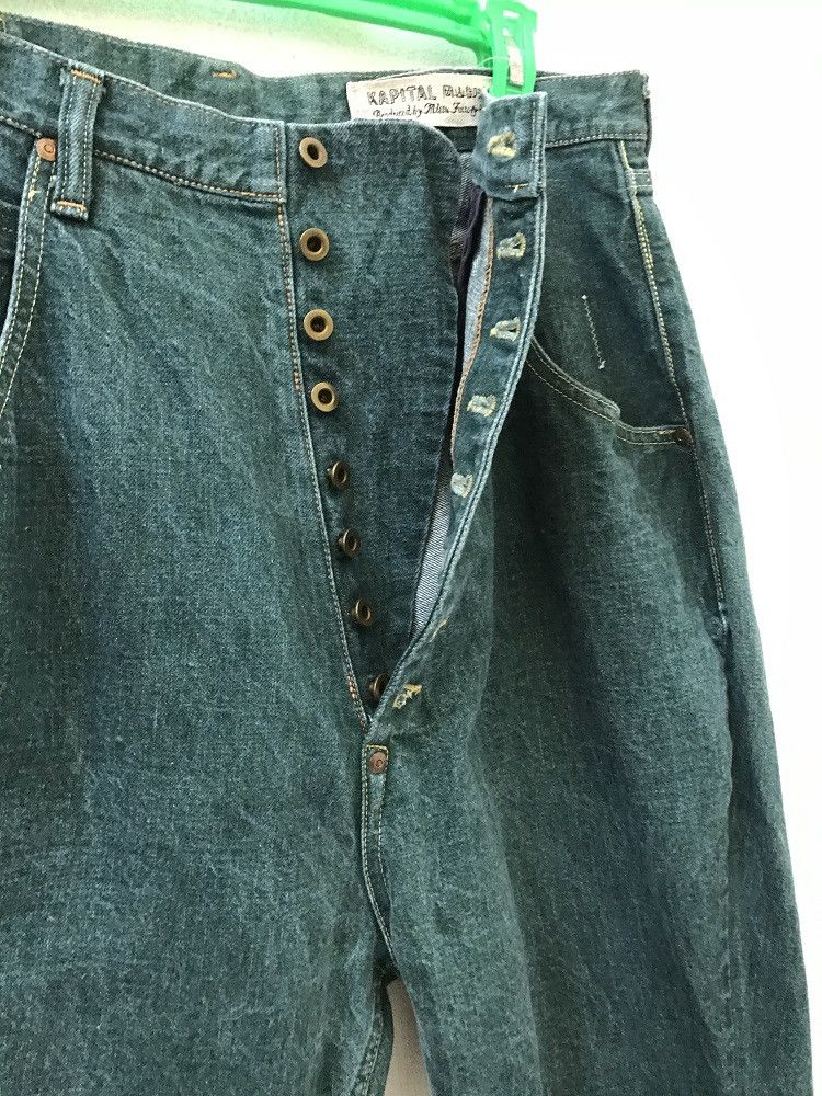 Indigo × Kapital Kapital Okayama Japan Blue Hand Green Denim Size US 32 / EU 48 - 7 Thumbnail
