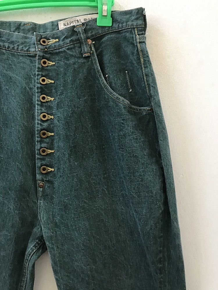 Indigo × Kapital Kapital Okayama Japan Blue Hand Green Denim Size US 32 / EU 48 - 4 Thumbnail