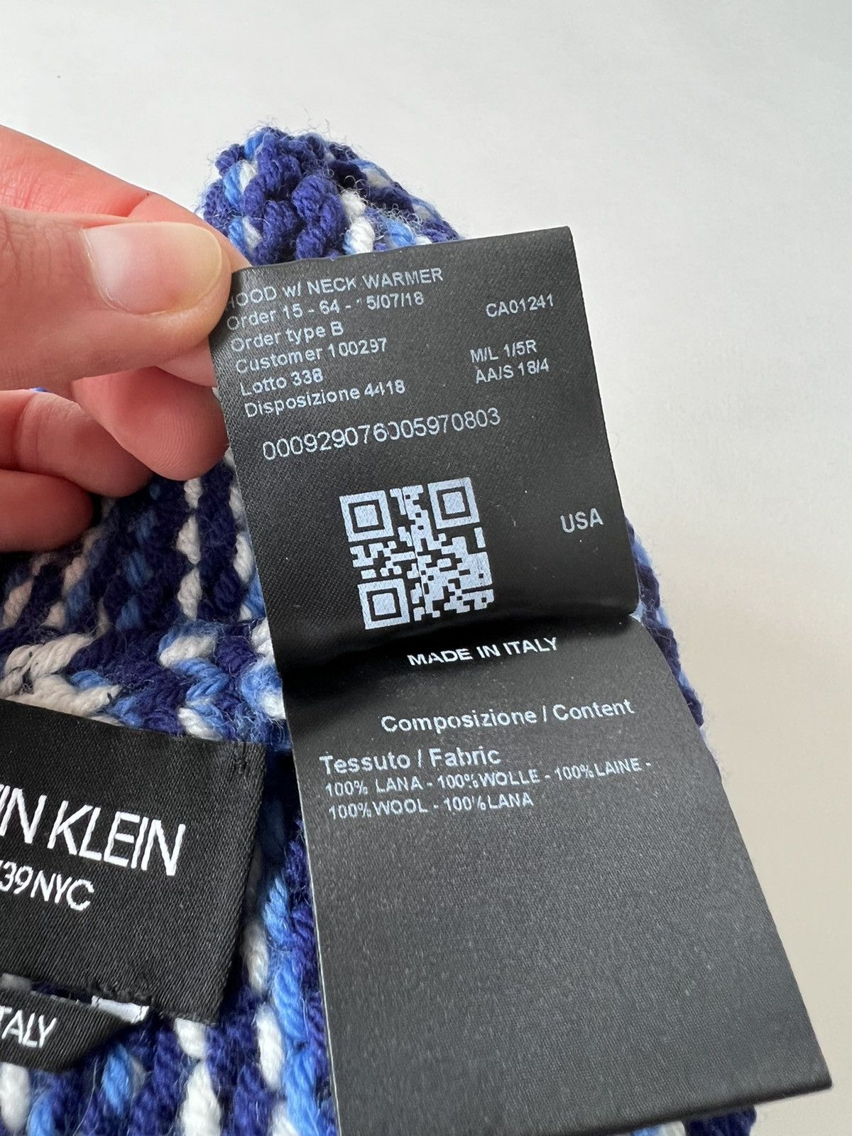 Calvin Klein 205W39NYC × Raf Simons CALVIN KLEIN 205W39NYC Multicolor Striped Balaclava Size ONE SIZE - 5 Thumbnail