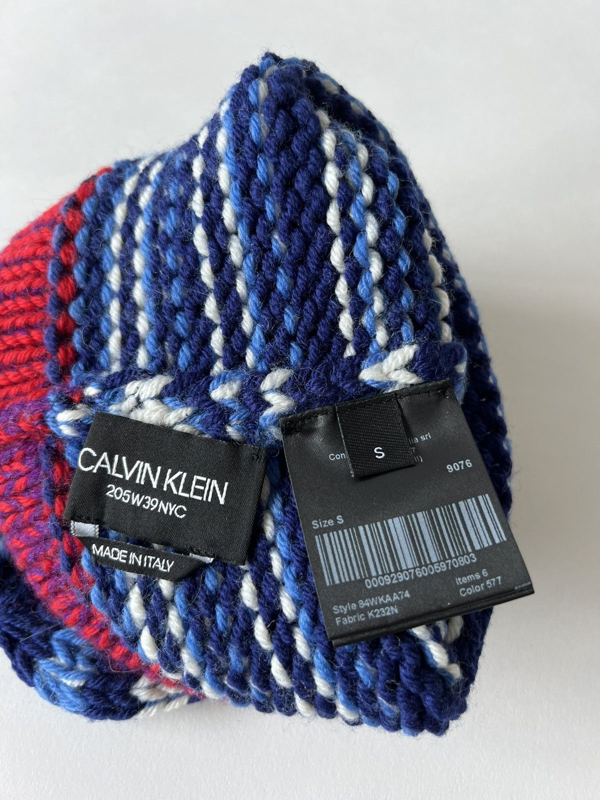 Calvin Klein 205W39NYC × Raf Simons CALVIN KLEIN 205W39NYC Multicolor Striped Balaclava Size ONE SIZE - 4 Thumbnail