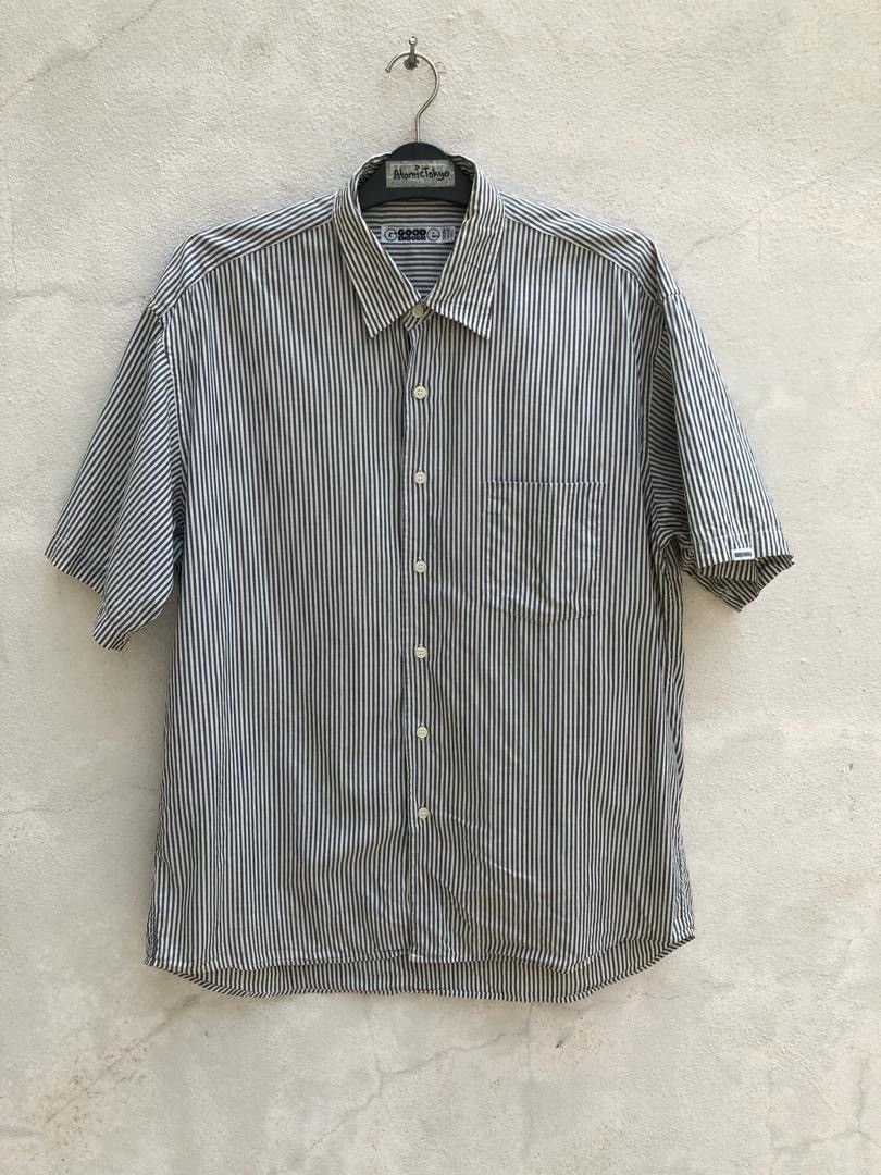 GOODENOUGH × Hiroshi Fujiwara × Vintage Vintage 90s 1998 GOODENOUGH Striped Oversized Shirt Size US L / EU 52-54 / 3 - 4 Thumbnail