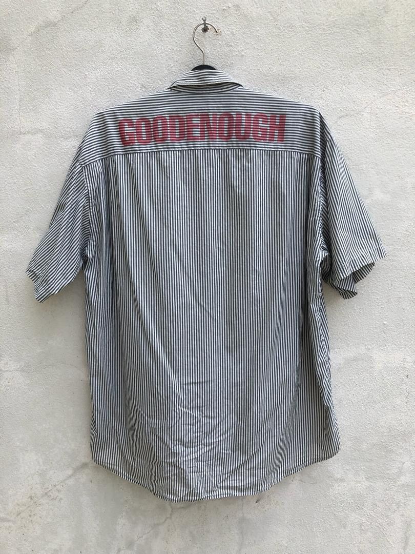 GOODENOUGH × Hiroshi Fujiwara × Vintage Vintage 90s 1998 GOODENOUGH Striped Oversized Shirt Size US L / EU 52-54 / 3 - 1 Thumbnail