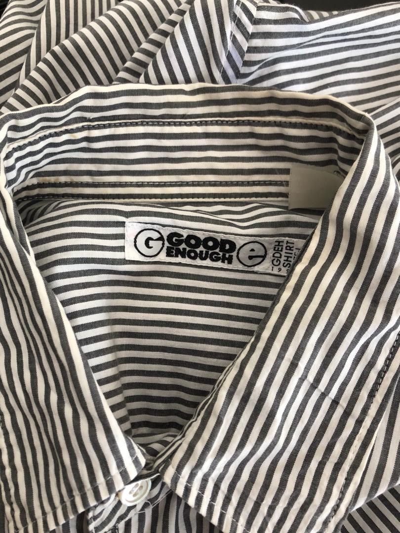 GOODENOUGH × Hiroshi Fujiwara × Vintage Vintage 90s 1998 GOODENOUGH Striped Oversized Shirt Size US L / EU 52-54 / 3 - 6 Thumbnail