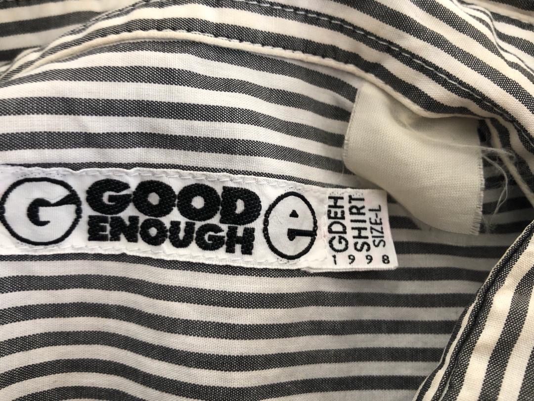GOODENOUGH × Hiroshi Fujiwara × Vintage Vintage 90s 1998 GOODENOUGH Striped Oversized Shirt Size US L / EU 52-54 / 3 - 10 Thumbnail