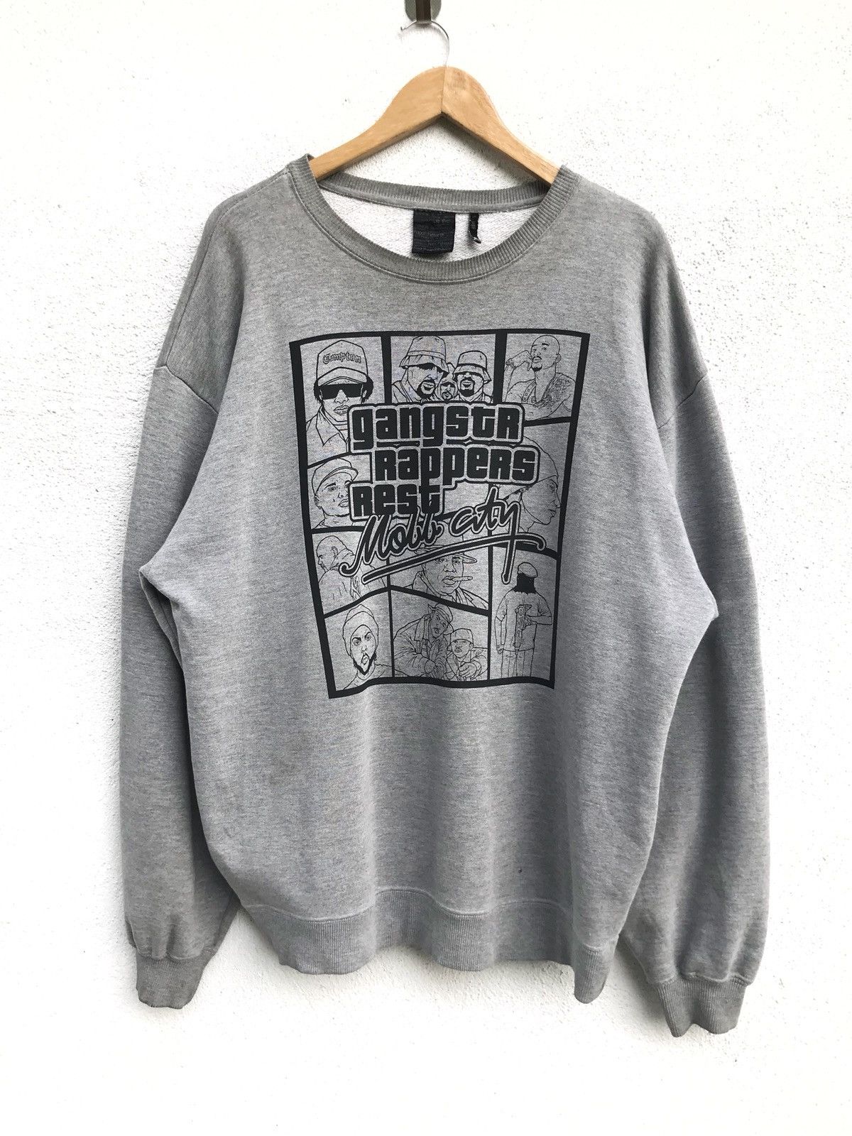 Cartoon Network × Japanese Brand GTA Syle Gangsta Rappers Rest Mobb City Crewneck Sweatshirt Size US L / EU 52-54 / 3 - 1 Thumbnail