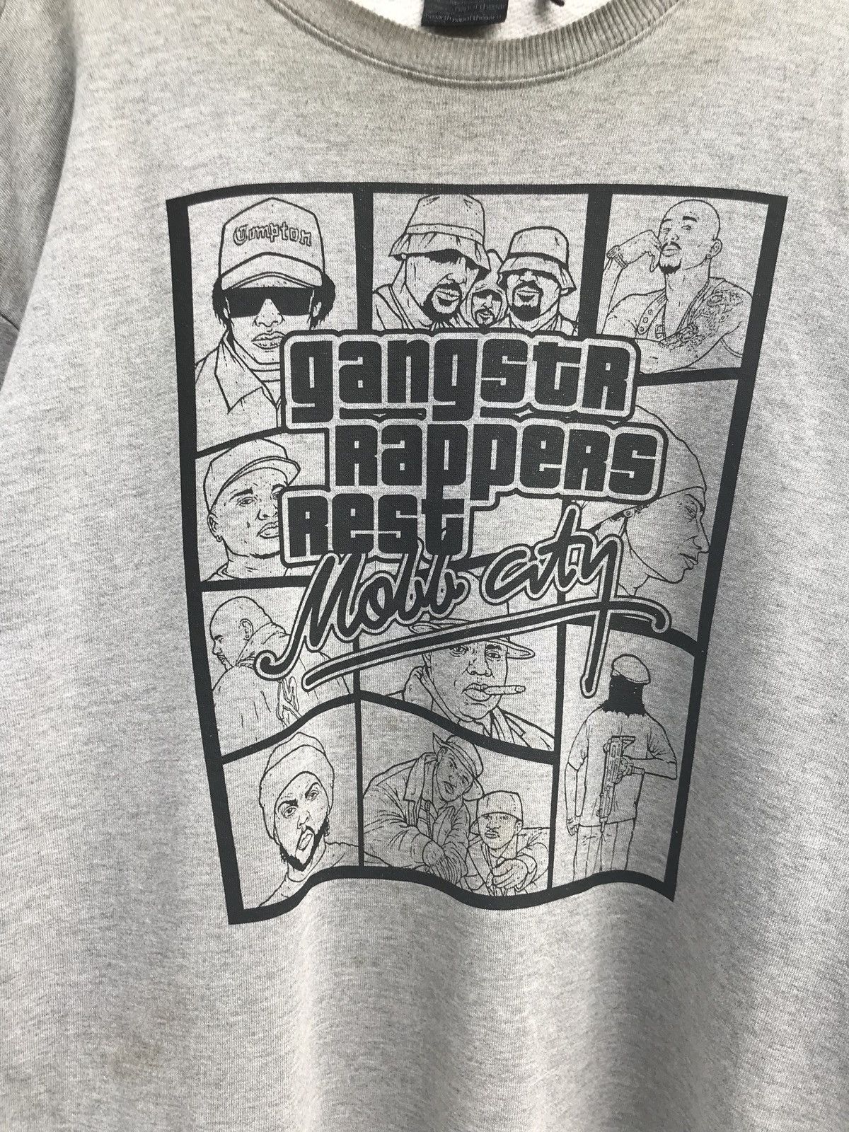 Cartoon Network × Japanese Brand GTA Syle Gangsta Rappers Rest Mobb City Crewneck Sweatshirt Size US L / EU 52-54 / 3 - 2 Thumbnail