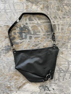 Vintage Picard Shoulder Bag Embroidered Black Suede Black 