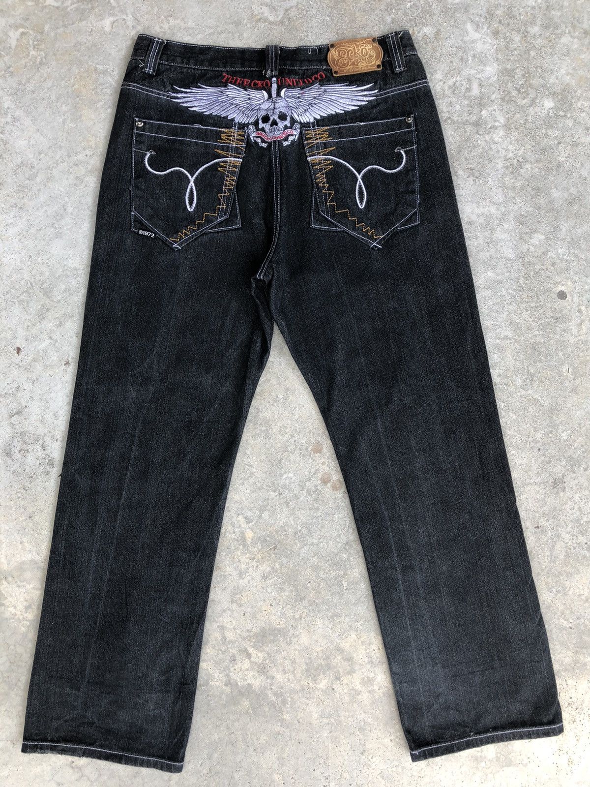 Ecko Unltd. Japanese Ecko Embroidered Jeans Size US 35 - 1 Thumbnail