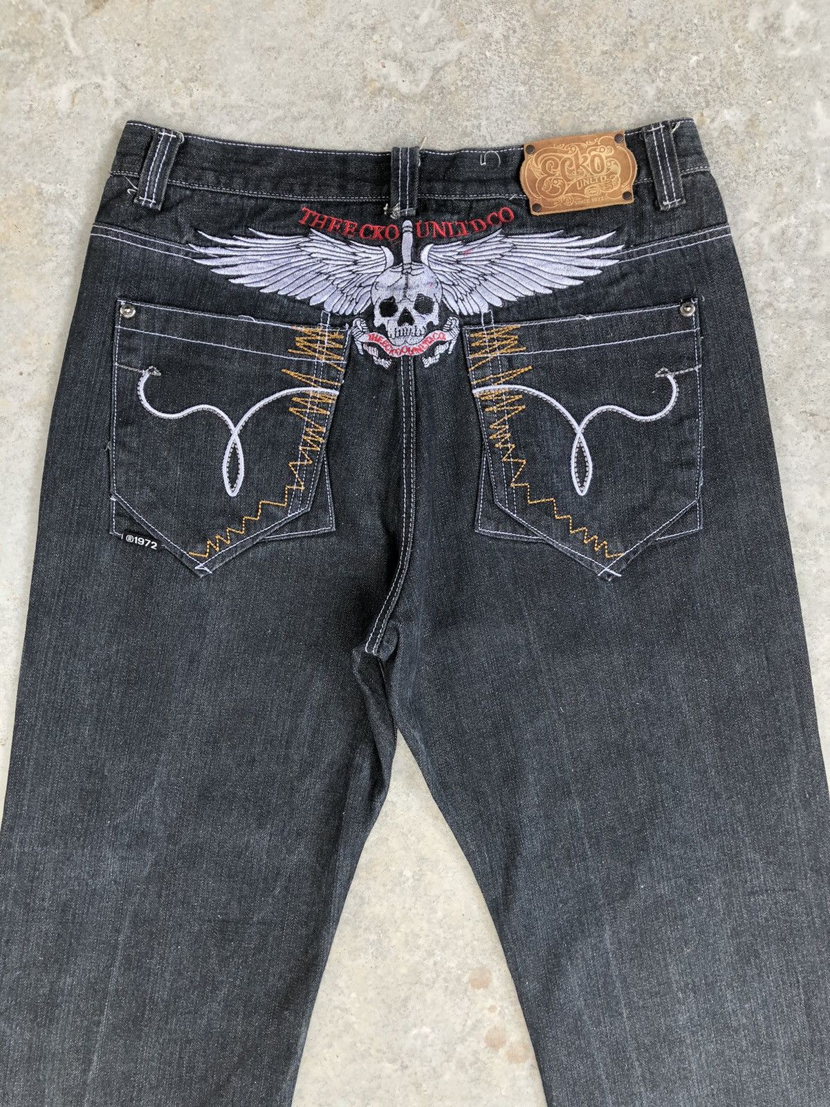 Ecko Unltd. Japanese Ecko Embroidered Jeans Size US 35 - 8 Thumbnail