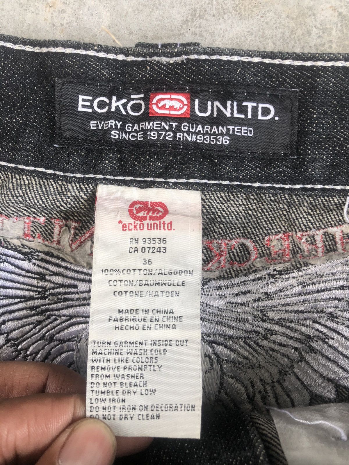 Ecko Unltd. Japanese Ecko Embroidered Jeans Size US 35 - 13 Thumbnail