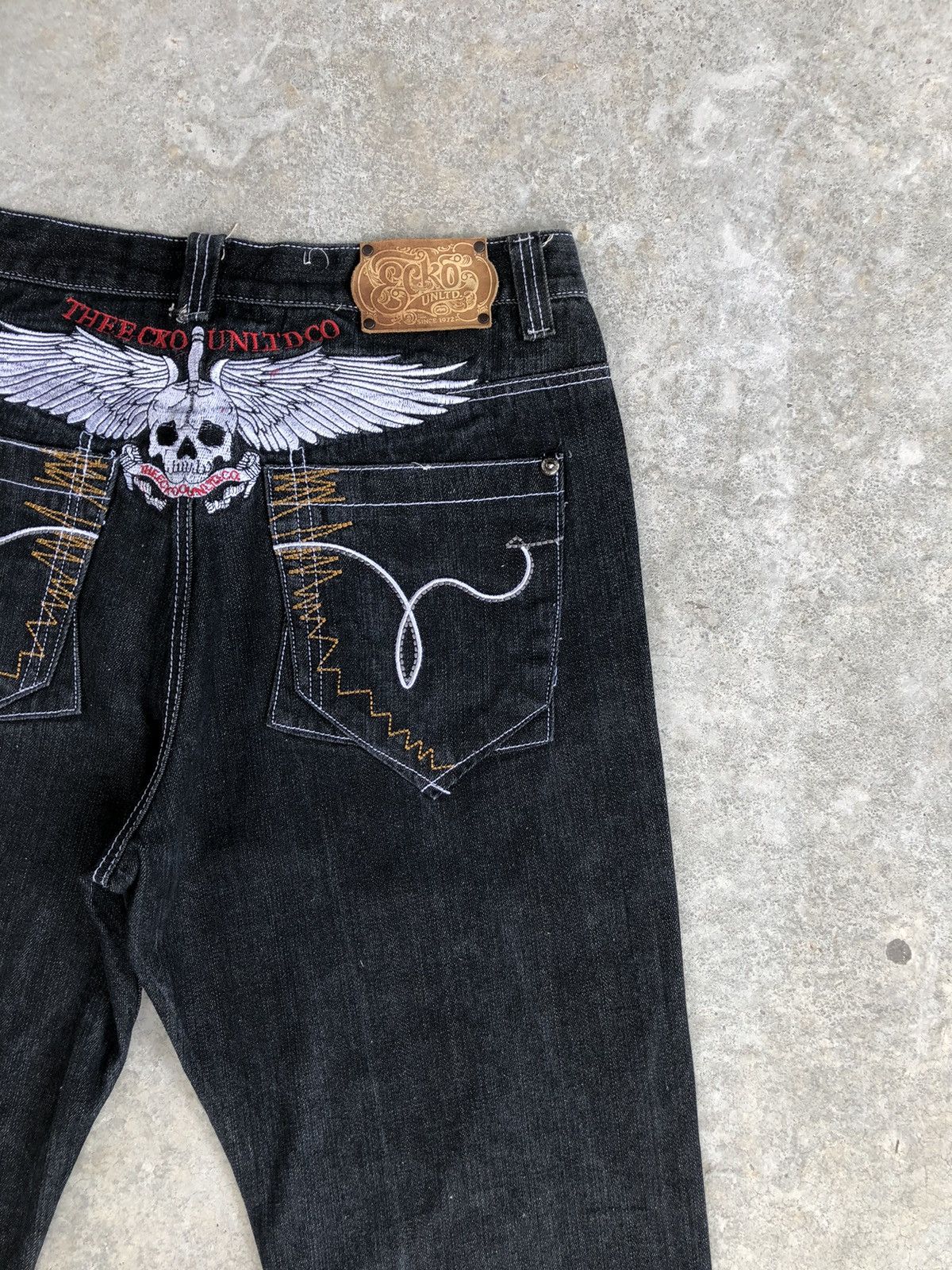 Ecko Unltd. Japanese Ecko Embroidered Jeans Size US 35 - 10 Thumbnail