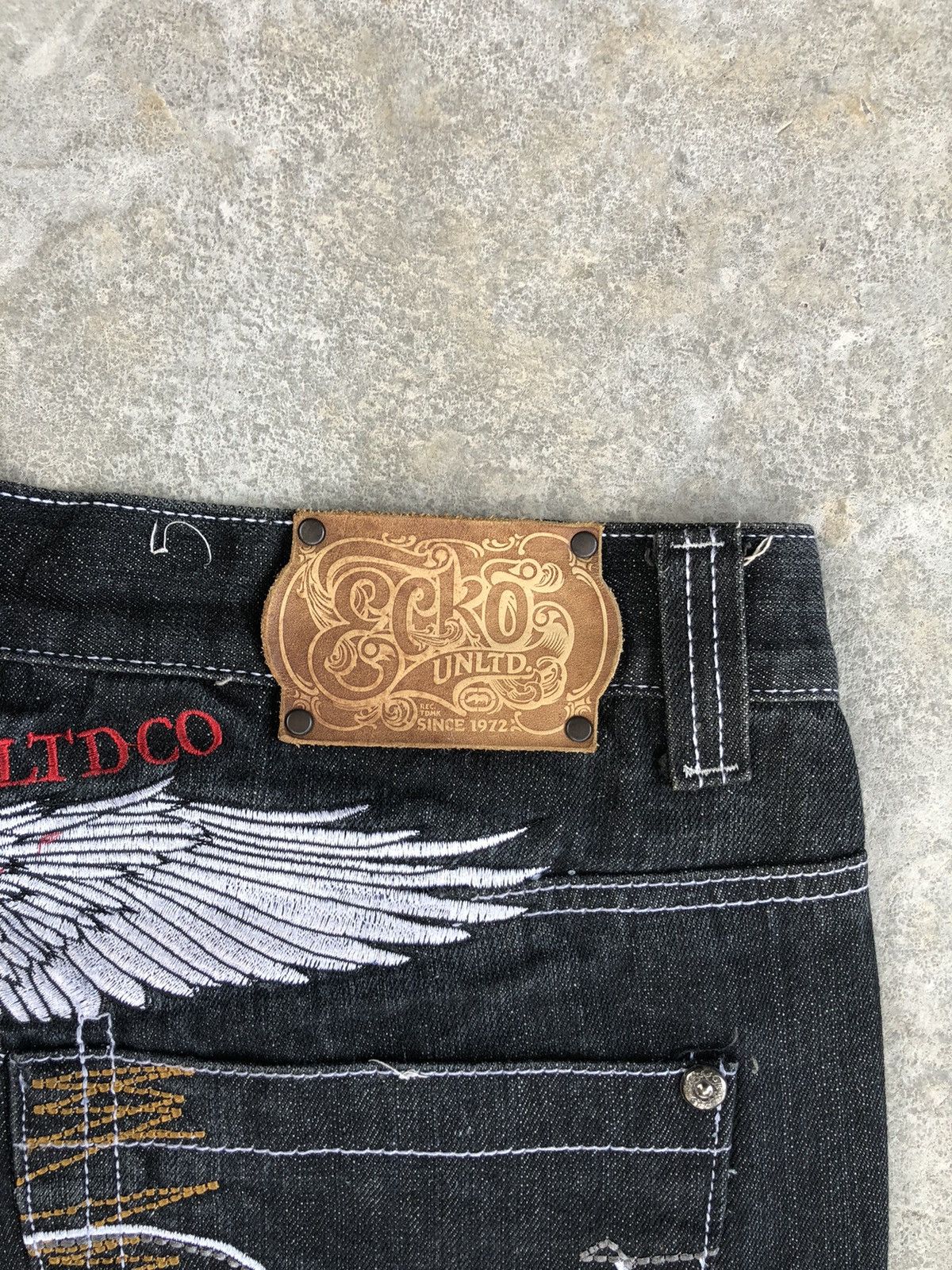 Ecko Unltd. Japanese Ecko Embroidered Jeans Size US 35 - 14 Thumbnail
