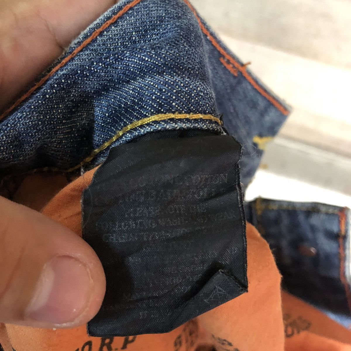 Japanese Brand DL SatisFaction Blue distressed faded Denim Pants #5756 Size 29" - 6 Thumbnail