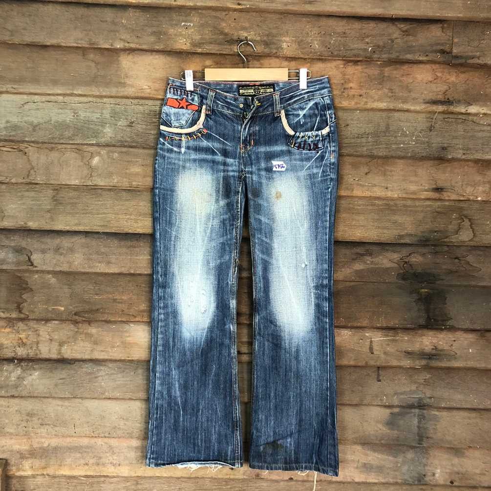 Japanese Brand DL SatisFaction Blue distressed faded Denim Pants #5756 Size 29" - 11 Thumbnail