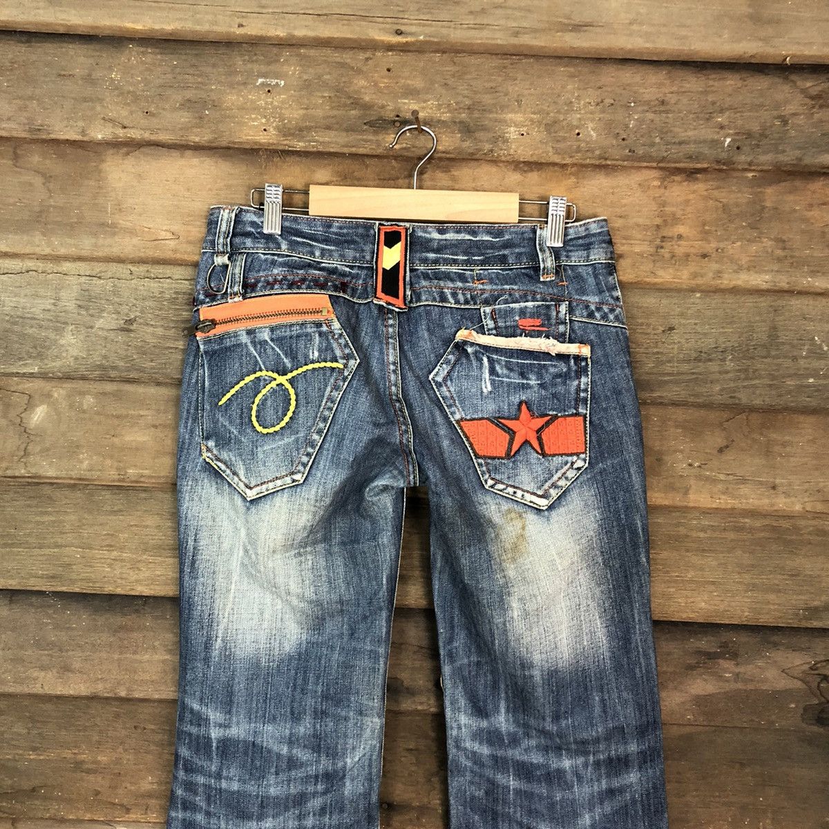 Japanese Brand DL SatisFaction Blue distressed faded Denim Pants #5756 Size 29" - 2 Thumbnail