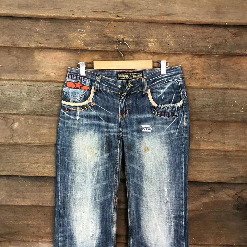 Japanese Brand DL SatisFaction Blue distressed faded Denim Pants #5756 Size 29" - 10 Thumbnail