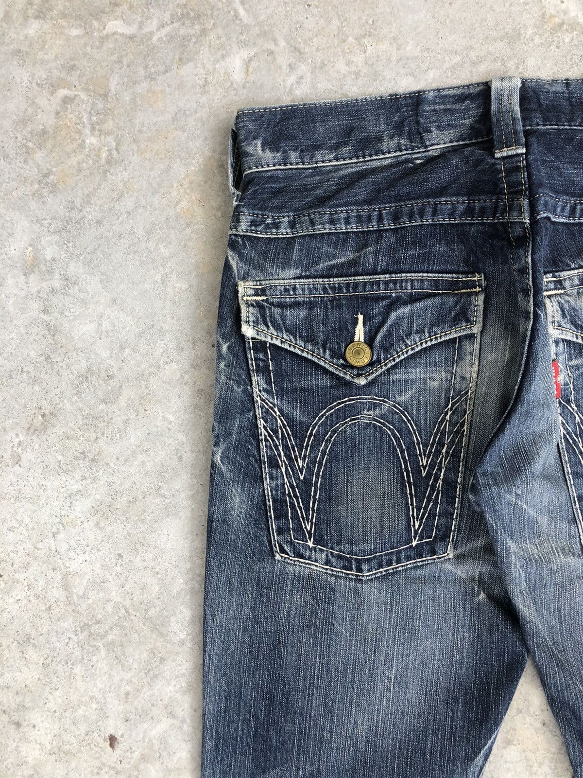 If Six Was Nine Japanese Edwin Blue Trip Flared Jeans Distressed Jeans Size US 32 / EU 48 - 12 Thumbnail