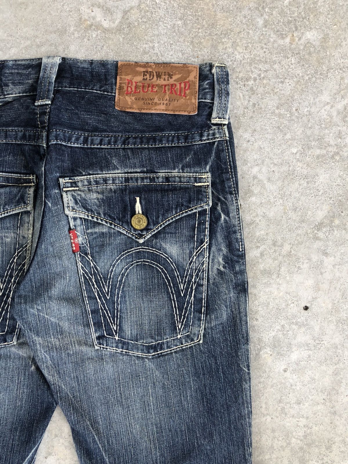 If Six Was Nine Japanese Edwin Blue Trip Flared Jeans Distressed Jeans Size US 32 / EU 48 - 11 Thumbnail