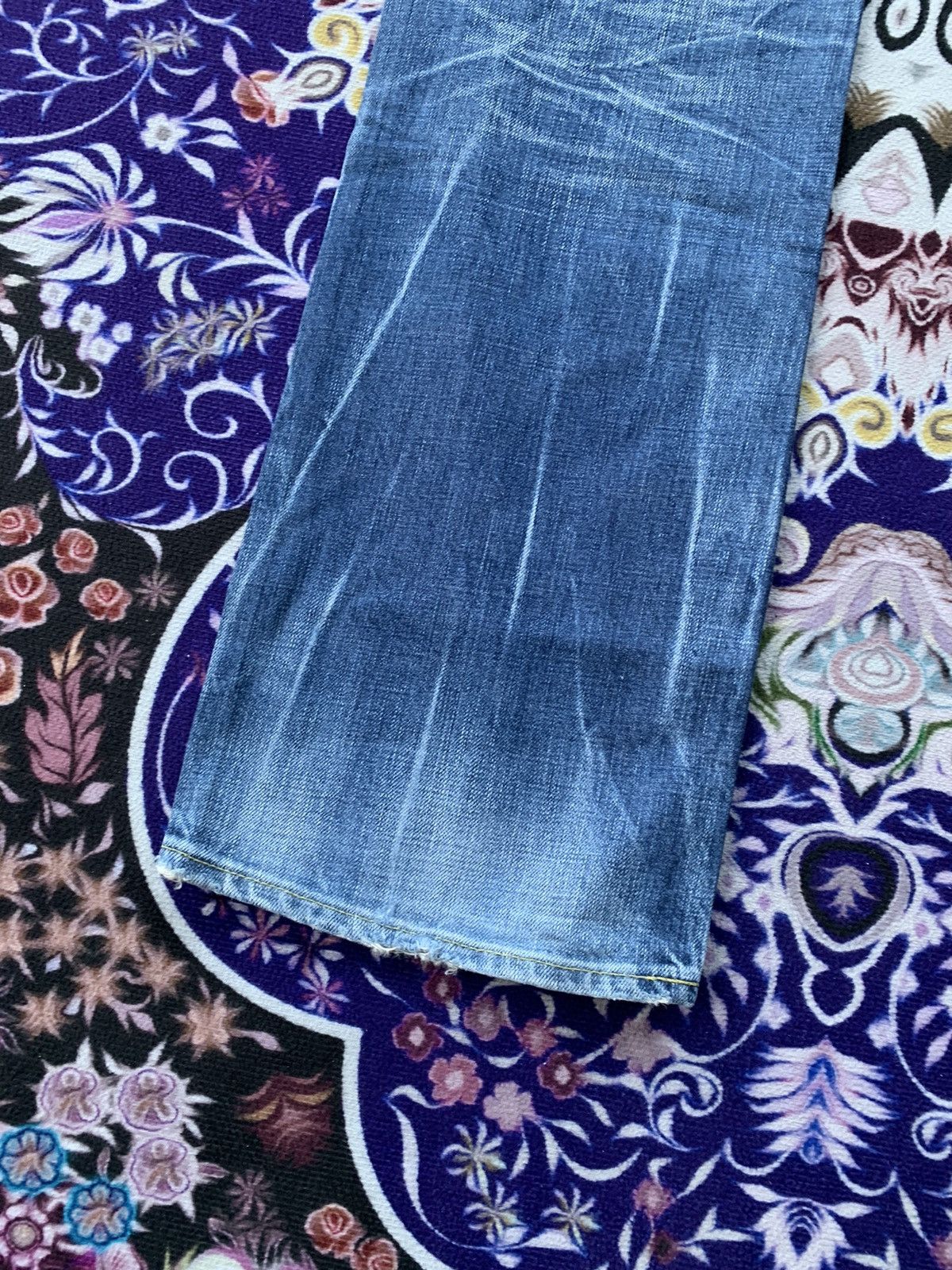 Japanese Brand Japan Rivet & Blue Flare Distressed Denim Size US 33 - 10 Thumbnail