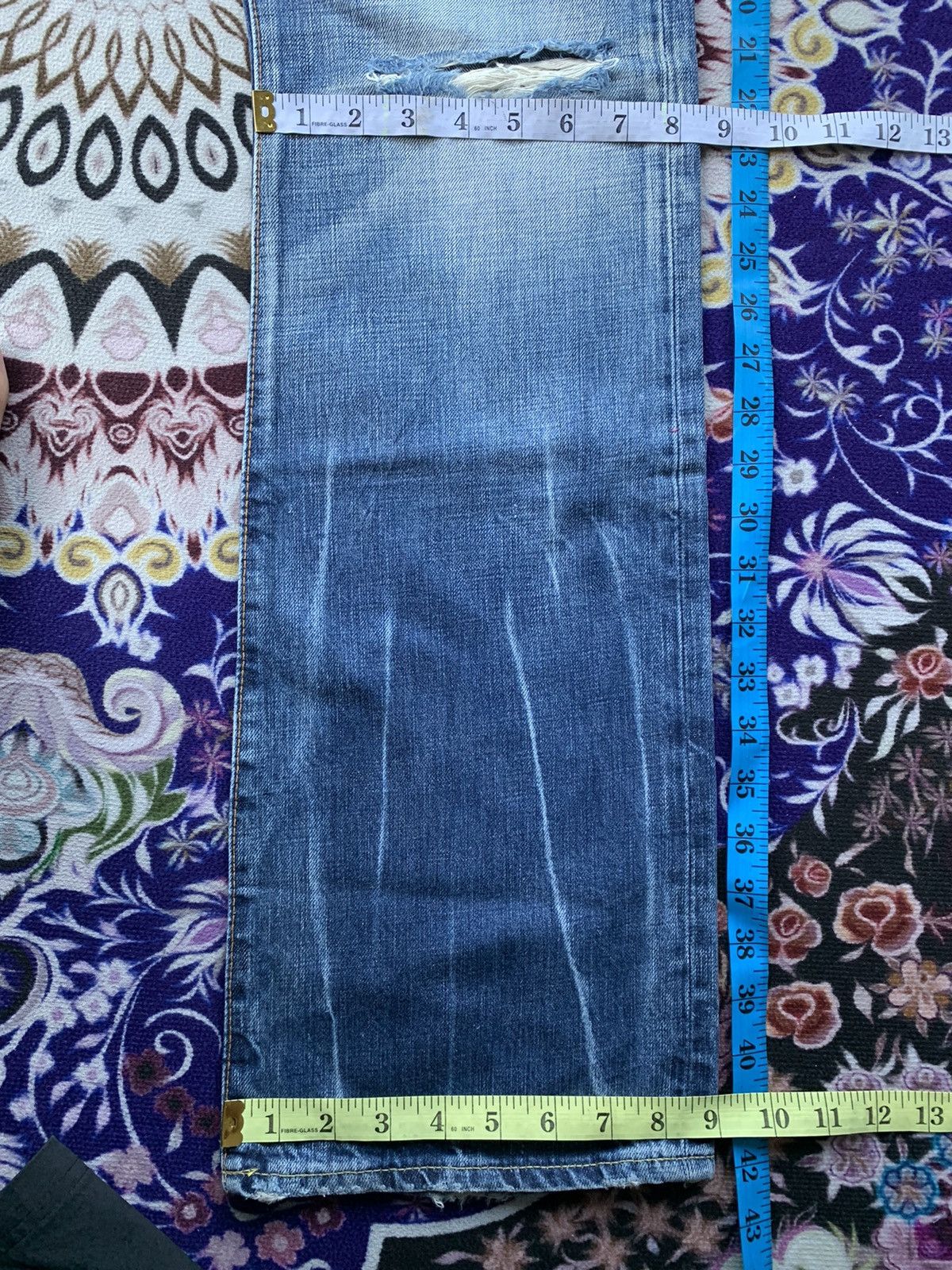 Japanese Brand Japan Rivet & Blue Flare Distressed Denim Size US 33 - 16 Thumbnail