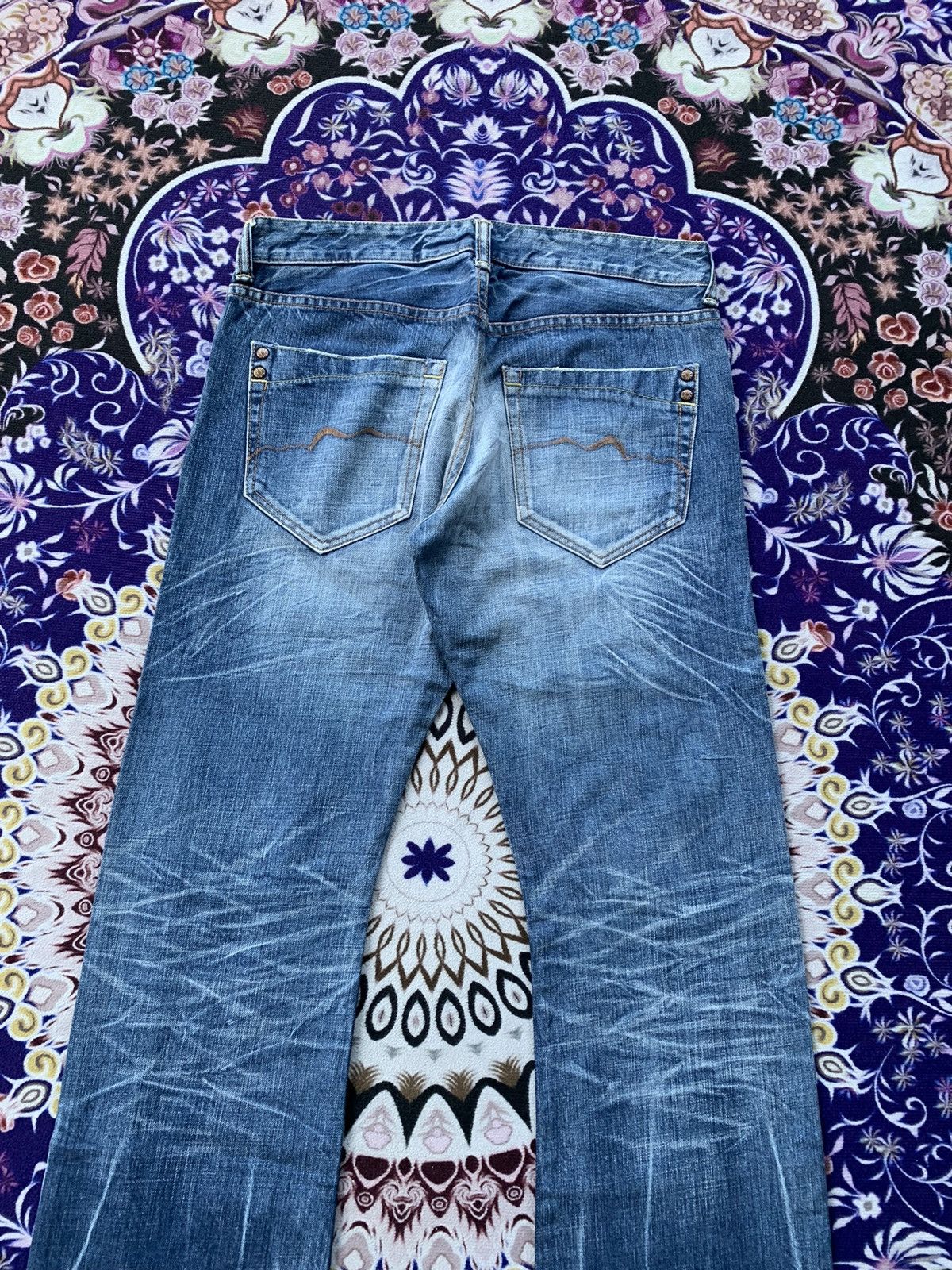 Japanese Brand Japan Rivet & Blue Flare Distressed Denim Size US 33 - 12 Thumbnail