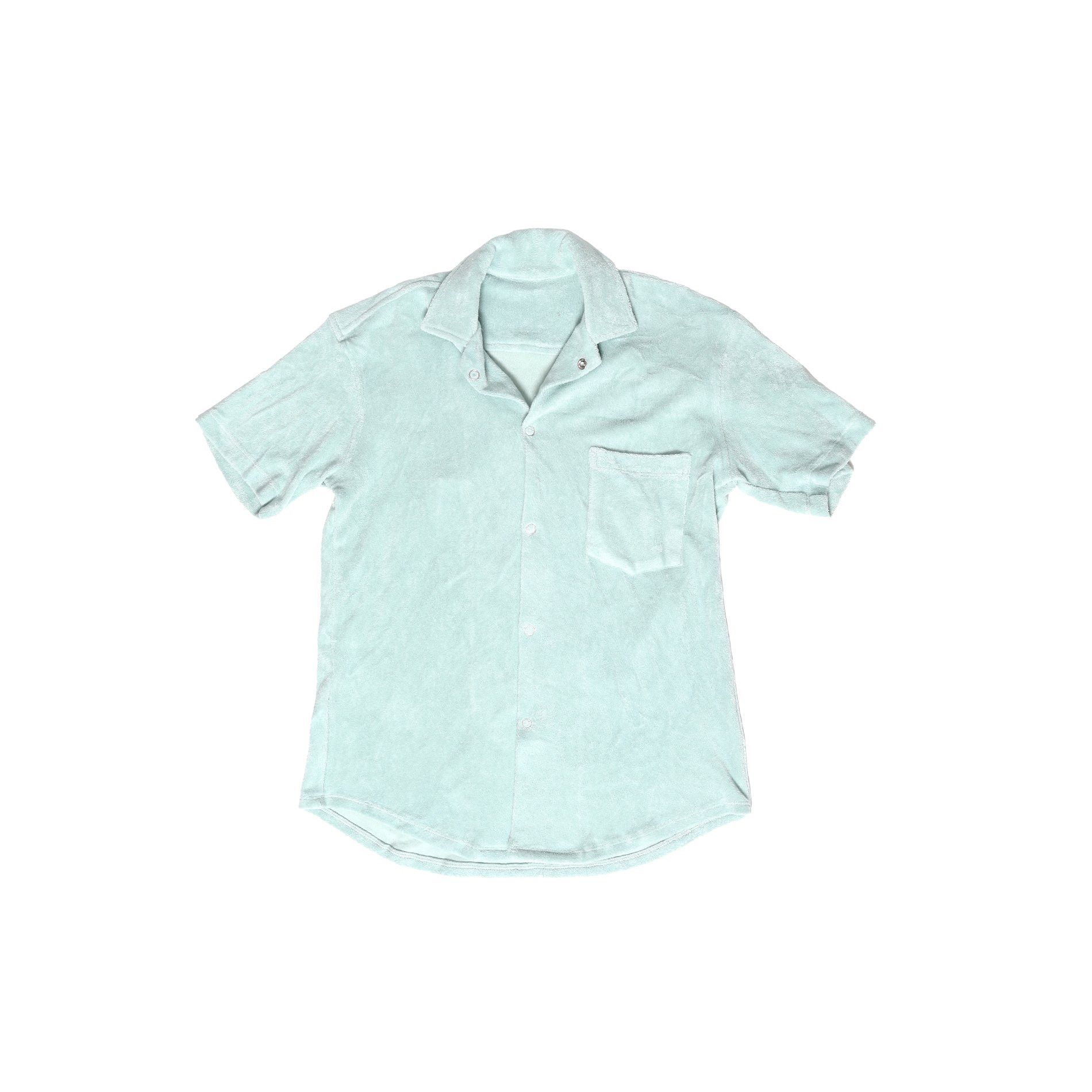 The Elder Statesman Turqoise Towelling Shortsleeve Shirt Size US S / EU 44-46 / 1 - 1 Thumbnail