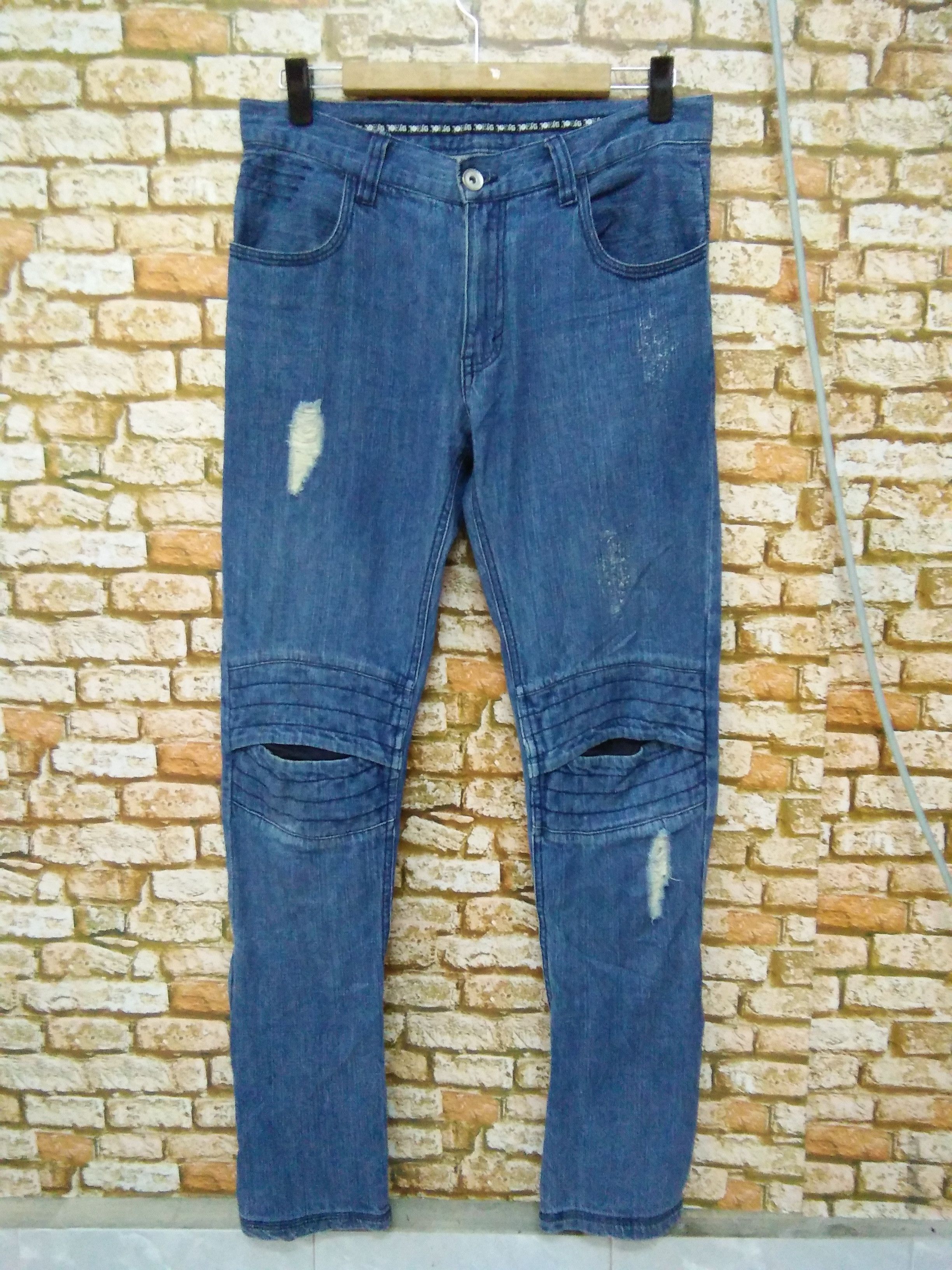 Japanese Brand JPEGG BIKERS JEANS DISTRESSED DENIM JAPAN WAIST 32 (A767) Size US 32 / EU 48 - 1 Thumbnail