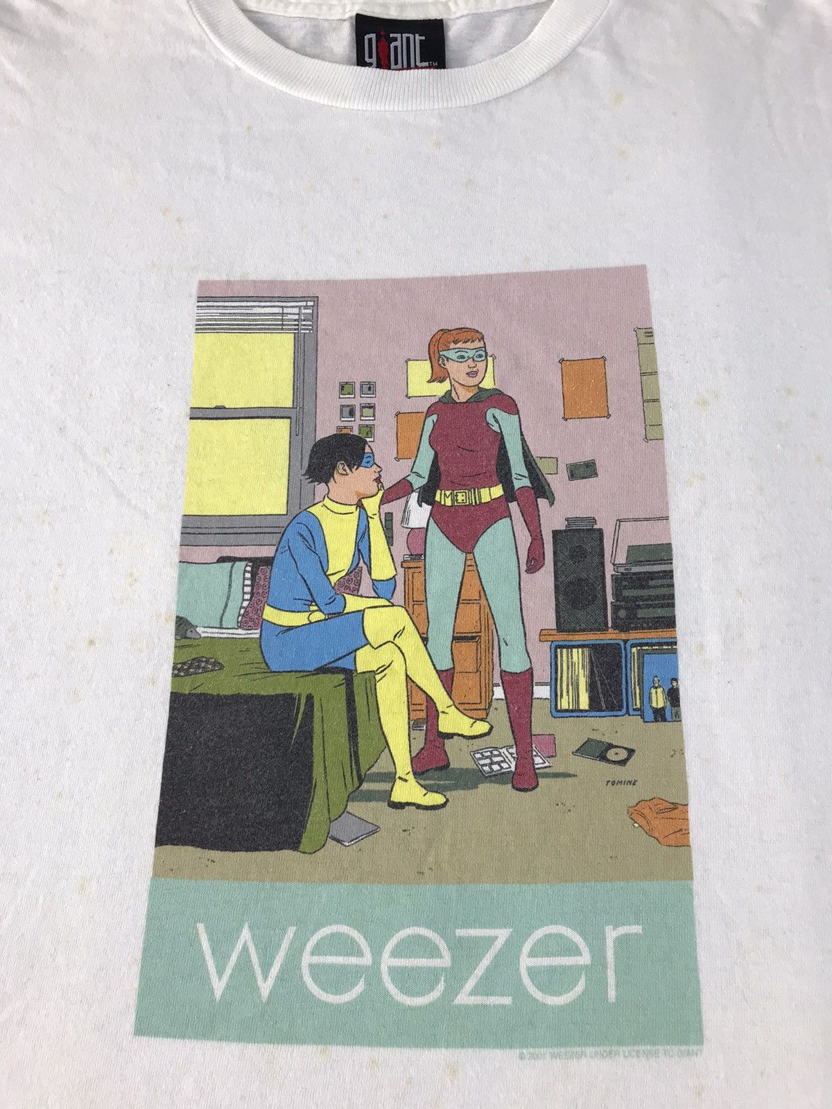Band Tees × Vintage Weezer Superhero Japan World Tour 2001 Tee Big Box Printed Size US M / EU 48-50 / 2 - 3 Thumbnail